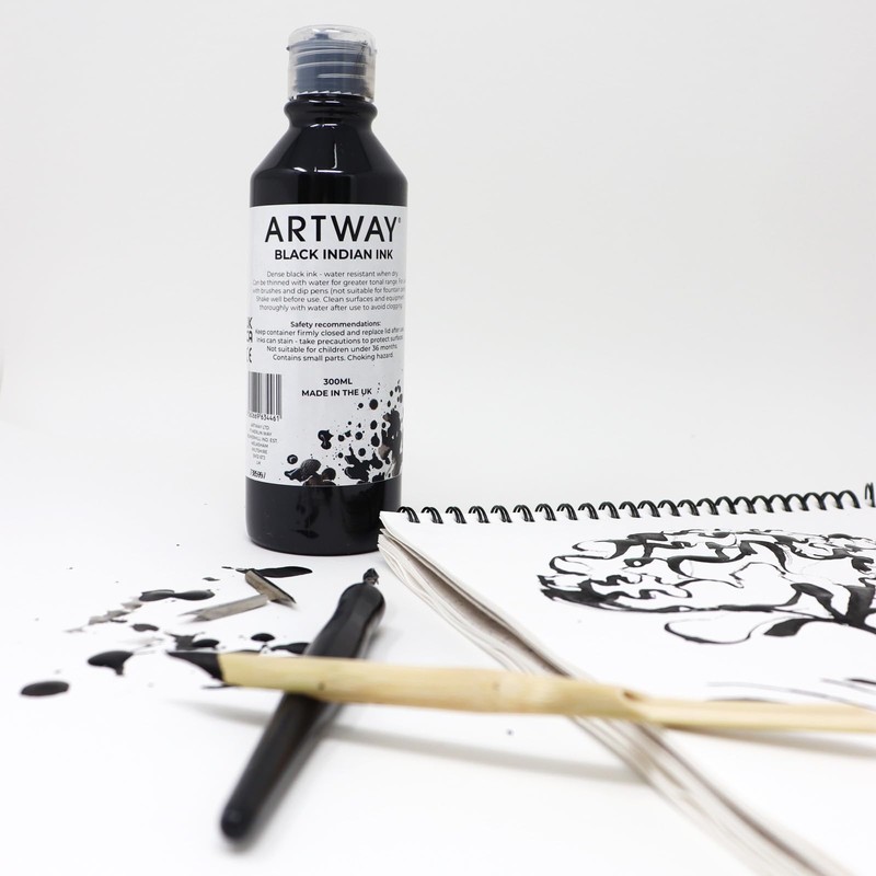 Artway Inchiostro di Indiano Nero - 300 ml - Ideale