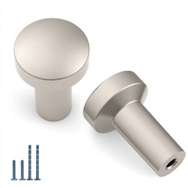 9BUILD EU0025 Pack of 6 Furniture Knobs, Brushed Nickel Cupboard Knobs, Door Knob, Drawer Knobs, Zinc Alloy