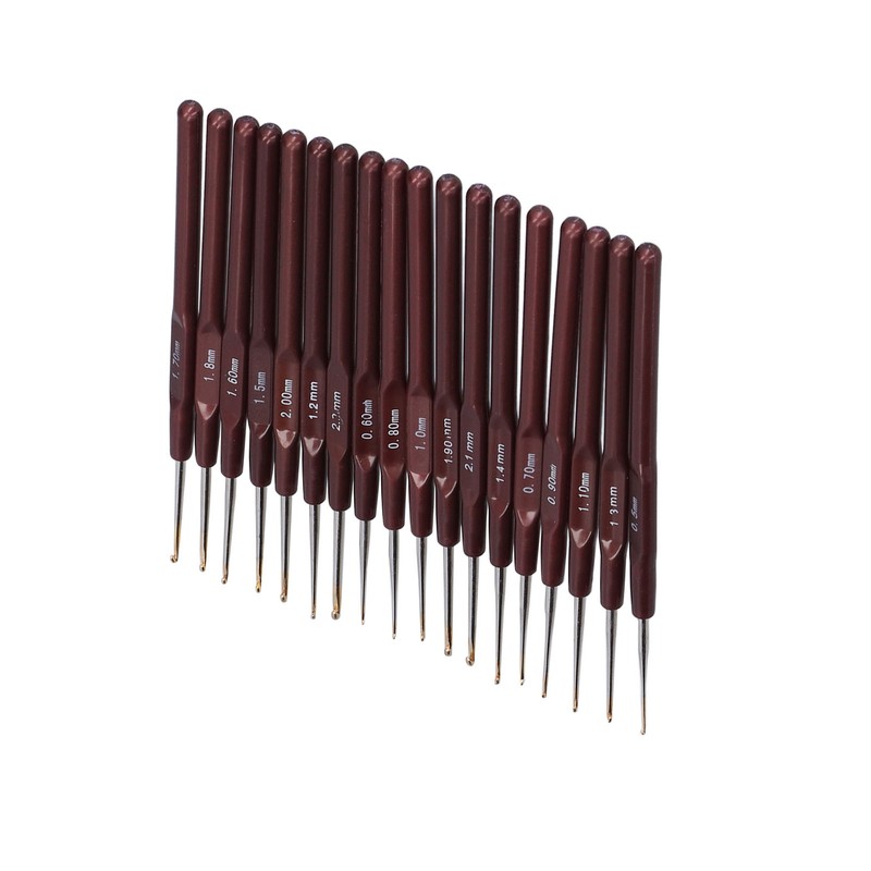 18Pcs Crochet Needle Comfortable Grip Aluminum Material Portable Sweater Needle