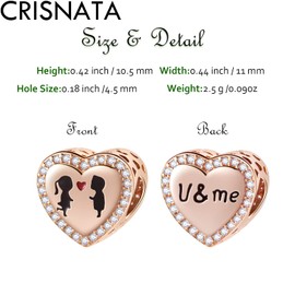 925 Sterling Silver Rose/Yellow Gold Plated Valentine's Day Charms, Meteor Star, Magnolia, Arrow Heart, Princess Crown Beads, Fits European Charms Bracelet, Gifts for Girlfriend/Wife/Husband, Sterling