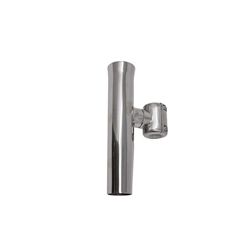 CLAMP-ON ADJUSTABLE ROD HOLDER FOR 7/8" & 1" TUBE, Stainless
