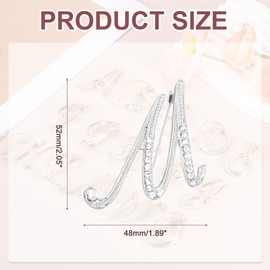 PATIKIL Letter Brooch Pins, Initial Letter m Rhinestone Broaches Metal Crystal Alphabet A-Z Lapel Pin for Women Jewelry Gift Suit Clothes Hat Dress Coat Craft, Silver Tone
