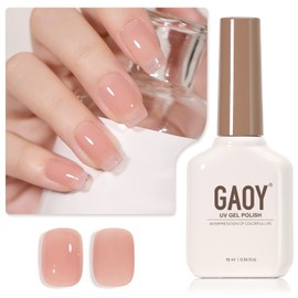 GAOY GAOY Sheer Nude Gel Nail Polish, 16ml Jelly Natural Pink Translucent Color 1301 UV Light Cure Gel Polish for Nail Art DIY Manicure and Pedicure at Home