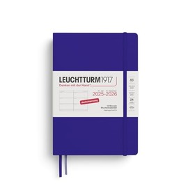 LEUCHTTURM1917 372632 Weekly Planner Medium (A5) 2026, 18 Months 07.2025-12.2026, Hard Cover, Ink, German