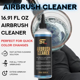 Supreme Trimmer Airbrush Cleaner Solution – 500ML | Fast Acting Multi-Purpose Solution for Barber Airbrushes, Paint Brushes & Makeup Tools | Declogs, Lubricates & Removes Water-based Paint/Ink