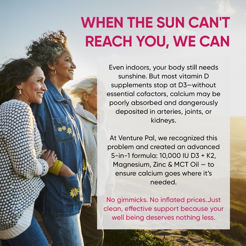 Venture Pal 5-in-1 Vitamin D3 10000 IU & K2 as