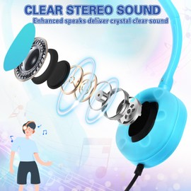 CN-Outlet Classroom Headphones Bulk 10 Pack for School Kids Students Children Toddler Boys Girls Teen and Adult(10 Color)