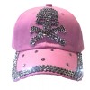 Popfizzy Bling Pink Skull Hat for Women, Adult Cotton Cap