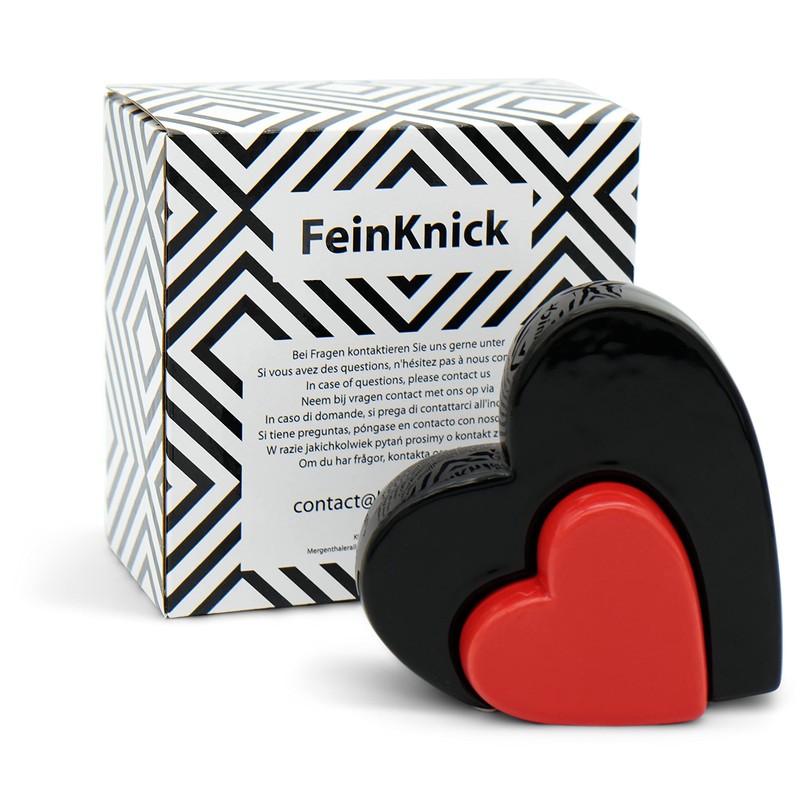 FeinKnick Stylish Double Hearts for Decoration - Modern Decorative Ceramic