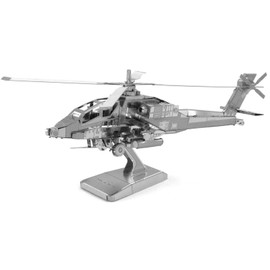 Set of 3 Metal Earth 3D Laser Cut Helicopter Models: AH-64 Apache - CH-47 Chinook - UH-1 Huey