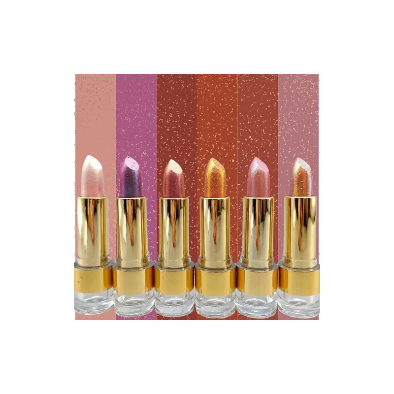 Labial Kit6 Lipstick Brillo Color Tornasol Maquillaje Rococo