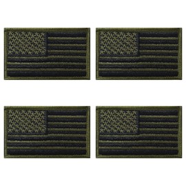 4Pcs USA American Flag Patches, Hook and Loop Embroidered Armband Flag Tactical Patches for Backpacks Hat Clothing Jackets. (Light Black US Patch)