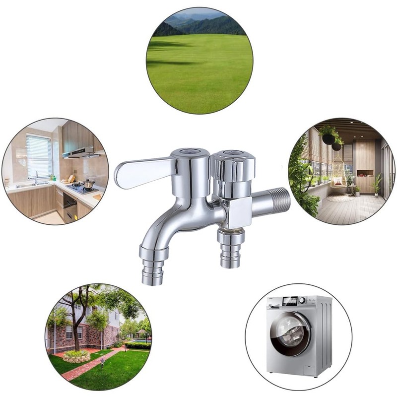 Alloy Double Tap, Washing Machine Tap, Double Tap Angle Valve,