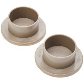 Merriway® BH01570 (2 Pcs) Kingston King Size Castor Cups with Felt Pad, Fits 50 mm Castors Large Beige - Pack of 2 Pieces