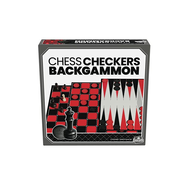 Goliath Chess, Dame & Backgammon, 3-in-1 Set with Classic Board