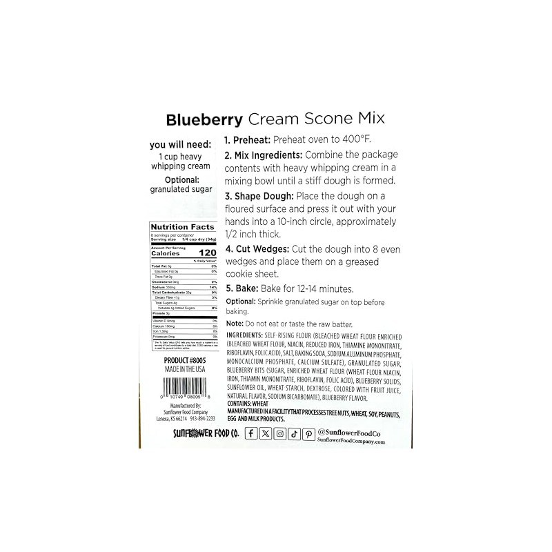 Rabbit Creek Blueberry Cream Scone Mix – Blueberry Scones Baking