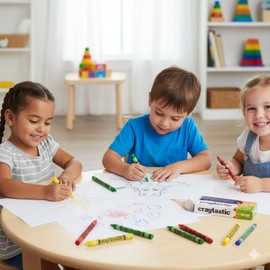 Craytastic! Bulk Crayons, 30 Individual Boxes of 8 colors/count Class Pack - Full Size, Premium (Red, Yellow, Green, Blue, Purple, Brown, Black) SAFETY TESTED COMPLIANT WITH ASTM D-4236