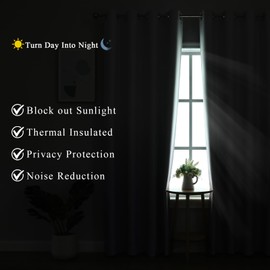 Estelar Textiler Lilac and Greyish White Ombre Blackout Curtains for Living Room, Privacy & Light Blocking Thermal Insulated Grommet Gradient Drapes for Bedroom, 52x84 Inch, 2 Panels