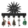 MAYJOYDIY Wooden Sun Key Hooks Wall Mounted 11.8×7.8 inch Rustic