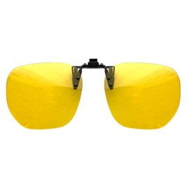 EYE CLIPPER アイクリッパー 偏光 サングラス アイクリッパー EYE CLIPPER 58サイズ 大きめ クリップオン跳ね上げ 偏光調光 前掛け UVカット 紫外線カット メガネの上から 簡単 おしゃれ 男性 女性 メンズ レディース はねあげ (イエロー（偏光）)