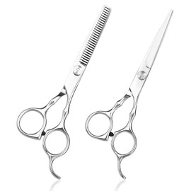 Hairdressing Scissors, 2 Pieces 6.7 Inch Hair Scissors Set, Stainless Steel Hair Cutting Scissors Professional, Hair Scissors for Beginners, Hairdressing Shop, Hairdressing Salon, Men, Women, Children