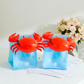 Arm Floaties for Kids - Cute Cartoon Pool Arm Floaties Armbands Inflatable Swim Floaty PVC Arm Floats for Kids 3-5-6-12 Years (Blue Crab)