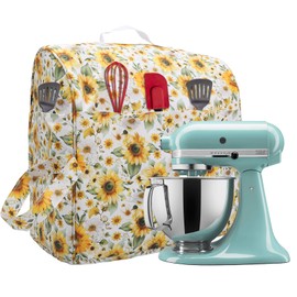 Stand Mixer Dust Cover for Kitchen aid Tilt-Head 4.5-5 Qt Mixers Cover (Only) with Storage Pocket, Compatible with Stand Mixers Accessories and Attachments (Sunflower, 4.5-5QT)