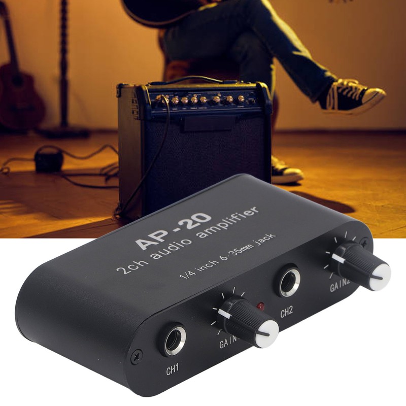 2CH Sound Amp Preamplifier Balanced Input 1/4in 6.5mm Gain Independent