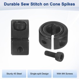 M METERXITY 4-Pack Single Split Shaft Collar 8mm Bore 45 Steel Clamp-On Shaft Collars 18mm OD, 9mm Thickness with M4 Set Screw for Stoppers/Machinery [Black]