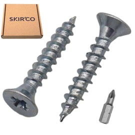 SKIR'CO (Pack of 500) Galvanised Steel 3.0 x 18 mm Wood Screws Pozi Countersunk Chipboard Screws PZ Full Thread