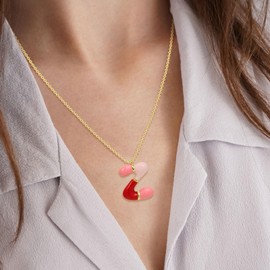 GGXDH Colorful Initial Gold Necklaces for Women, Letter H Pendant Necklace, 18K Gold Plated Dainty Charm Stacked Necklaces, Jewelry Gift for Birthday