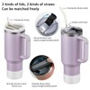 TEAMVV 40oz Stainless Steel Tumbler with Straw & Lid –