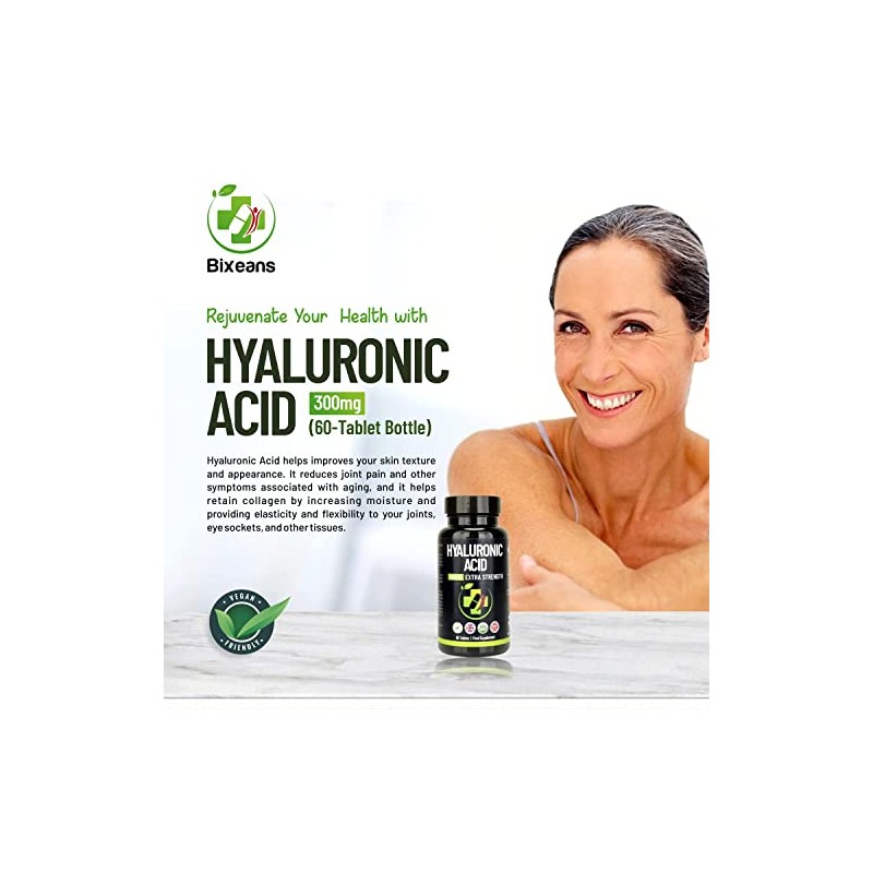 Bixeans Extra Strong Hyaluronic Acid 300milligram - 60 Tablets -