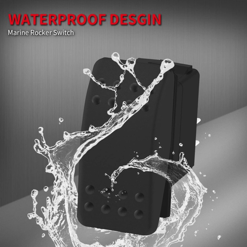 Daiertek Marine Rocker Switch 12V Waterproof Toggle Switch 12 Volt