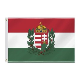 60×90 CM Old War Of Hungary(1939-1945) Flag,2×3 FT Hungarian Decor,Double Side Digital Printed 150D Polyester Banner With Canvas Header Brass Grommet