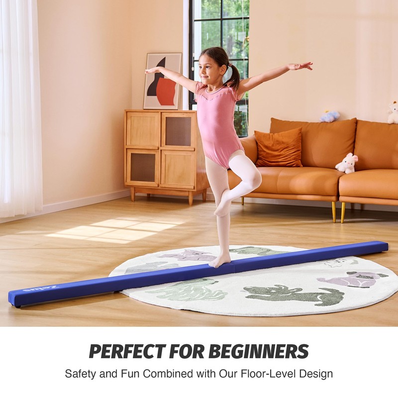 ZELUS 8ft. Folding Gymnastics Balance Beam, Floor Balance Beam w/Carry
