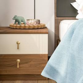 11.8'' Wood Decorative Tray, Round Serving Tray, Wooden Tray Candle Holder, Round Ottoman Tray, Serving Tray with Wave Pattern Border for Decor Countertop, Coffee Table, Dinning Room Table