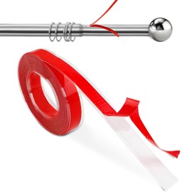 13ft Curtain Rod Tape,Clear Curtain Header Tape,Silent Curtain Ring Slide Curtain Header Glide Tape for Sliding Shower and Curtain Rings Accessories Smoothly and Quietly