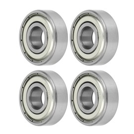 ACROPIX 6201z Deep Groove Ball Bearings P6 12x32x10mm Lubricated Bearings Metal Seal Silver Tone Scooter Skateboard Wheel - Pack of 4
