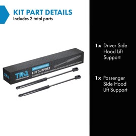 TRQ Driver & Passenger Side Hood Lift Support Shock Strut Set Compatible with 2011-2022 Chrysler 300 Dodge Charger