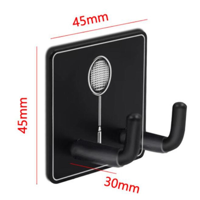 Qianly 2Pcs Wall Mounted Racket Rack Vertical Display Holder Metal