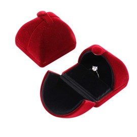 iSuperb Ring Jewellry Box, Flannel Jewelry Case for Rings Earrings and Stud Earring Women Gift Packing Box Jewelry Display for Engagement Wedding, 6.5x6x5cm