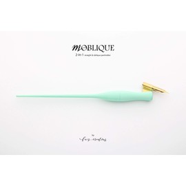 Luis Creations Moblique 2-in-1 Penholder Moblique Pen Holder Internal Storage Straight Oblique Reversible (Mint Leaf (Green))
