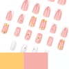 French Tip Press On Nails Medium Square Fake Nails Nude