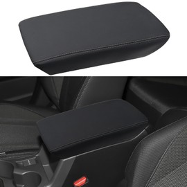 LOCOY Center Console Armrest Cover for Subaru Crosstrek Accessories 2024 2025 2026, for Impreza 2024-2026 Arm Rest Lid Protection Trim, Armrest Leather Interior, Middle Console Pad (Gray Stitches)