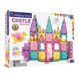 Magna-Tiles Castle DLX 48-Piece Magnetic Construction Set, The Original Magnetic Building Brand