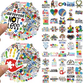 200 Pcs Autism Awareness Stickers Autism Party Favors Supplies Waterproof Vinyl Stickers Decals for Kids, Adults Water Bottle, Cars, Laptop, Phone, Skateboard, Guitar, Luggage Décor