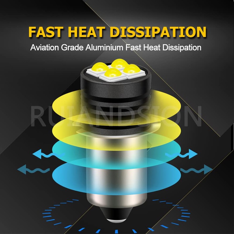 Ruiandsion P13.5S LED Flashlight Bulb 3V 3030 4SMD Chips LED