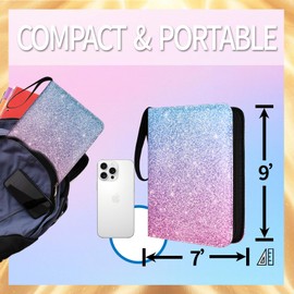 Card Binder 4 Pocket, Trading Card Binder 440 Pockets with Removable Sleeves, Zipper Card Book Album Holder[PROTECTIVE][PLEASANT TOUCH SURFACE]