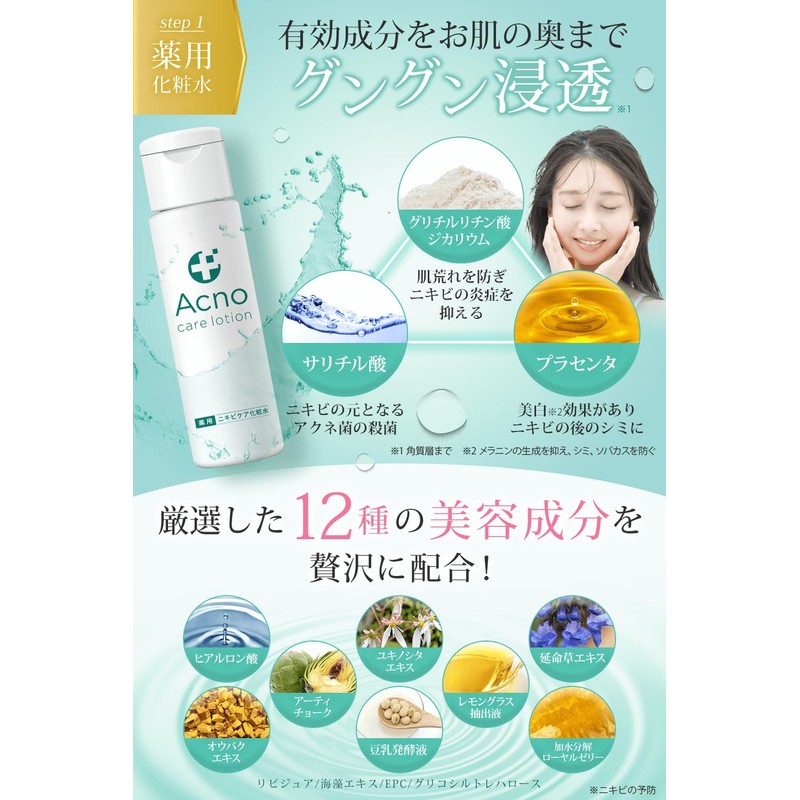 Acne Care Medicated Acno Lotion Cream Set / Back Acne